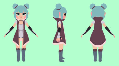 Low-poly Dungeon Girl